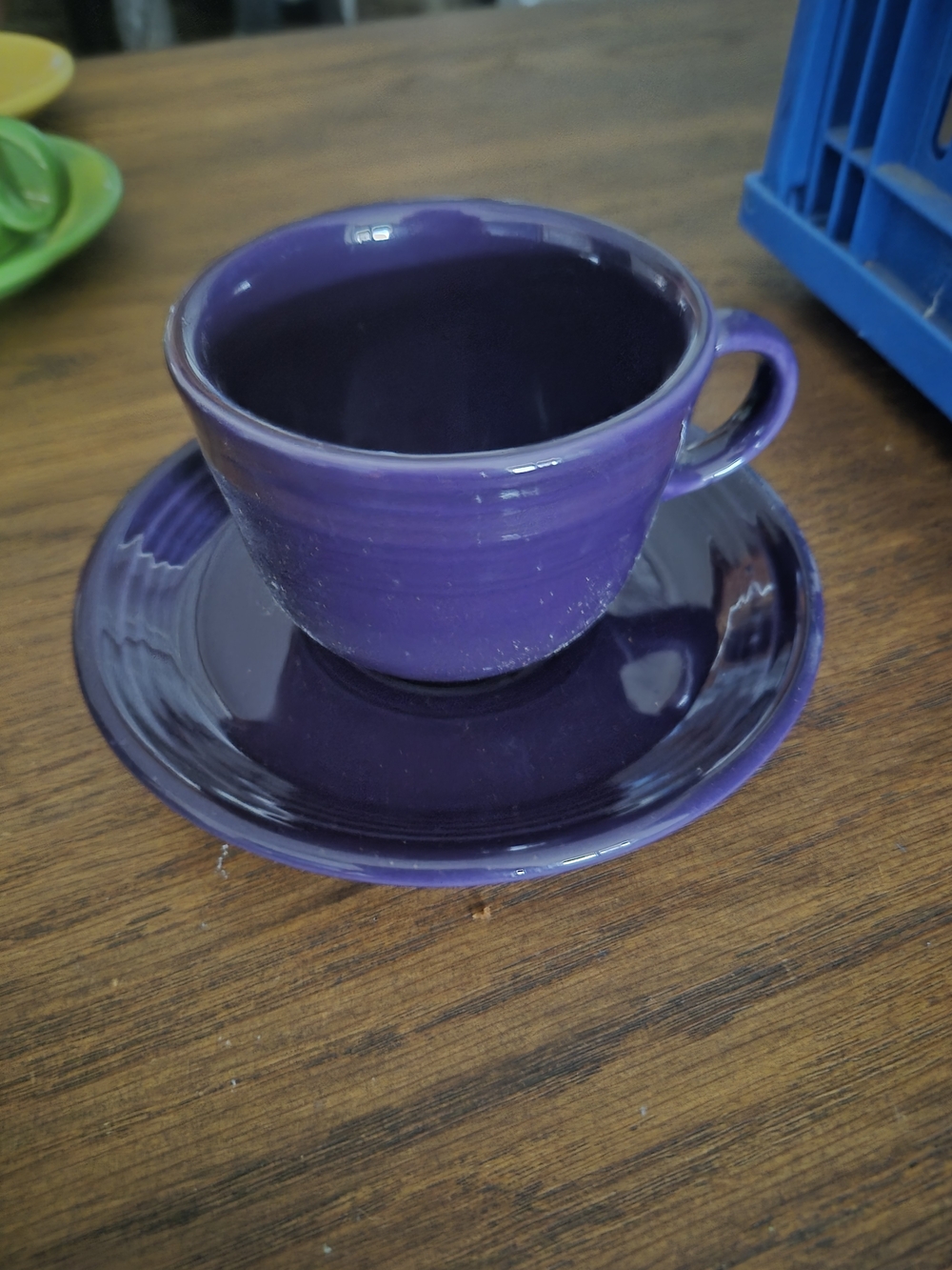 Fiestaware P86 Plum Purple Tea Cup & Saucer Set - Retired/Discontinued Color